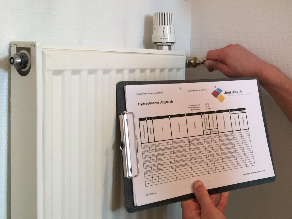 Hydraulischer Abgleich am Thermostatventil